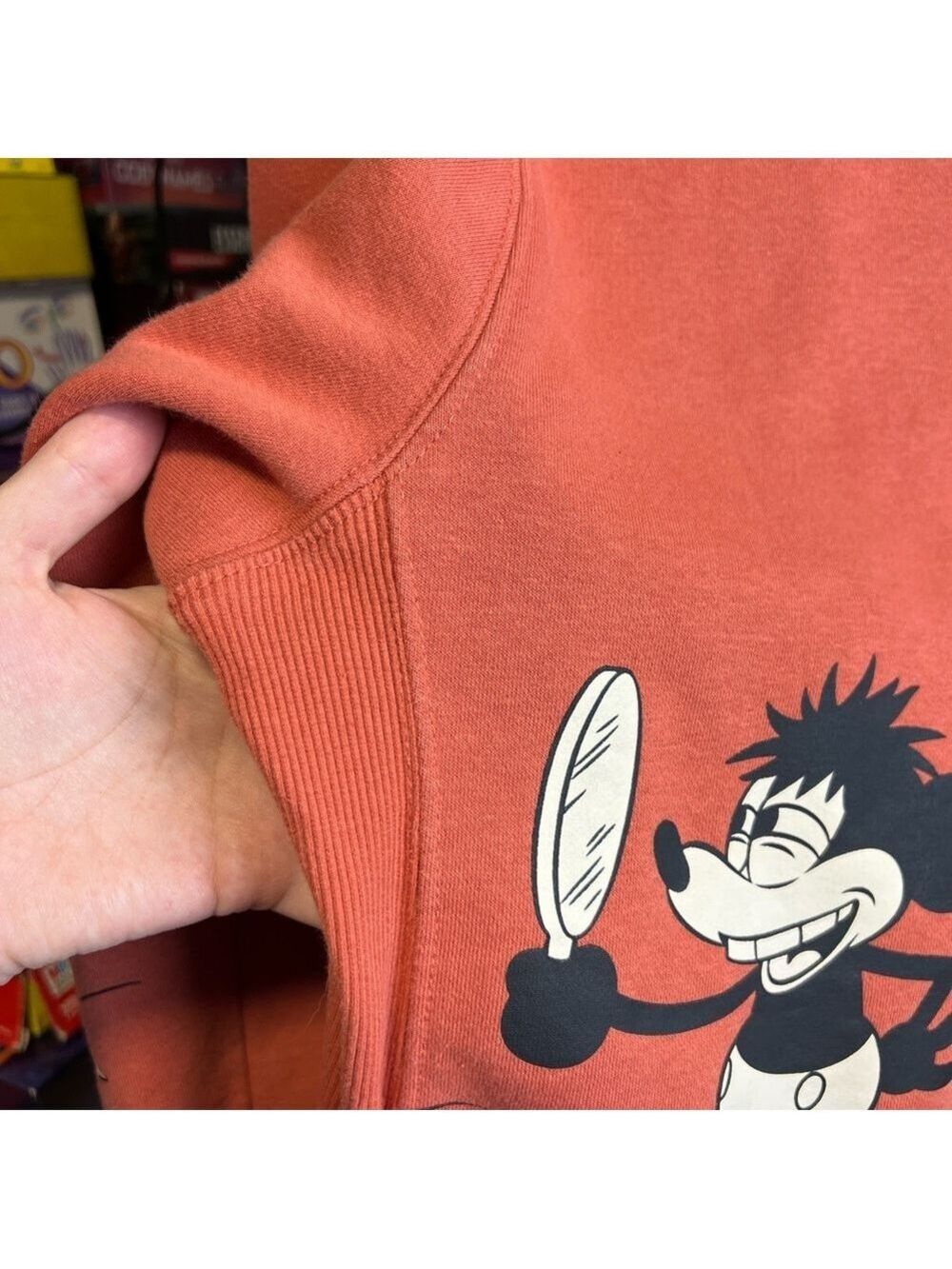 Disney Mickey and Minnie Mouse Vintage-Style Clay Oversized Pullover Sweatshirt - Picture 7 of 7